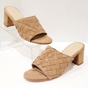 Chocolat Blu Brynne Tan Nubuck Heeled Sandals Womens Size 41 US 10 Leather Heels